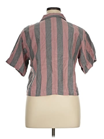 Madewell 100% Linen Resort Shirt in Springy Stripe (view 2)