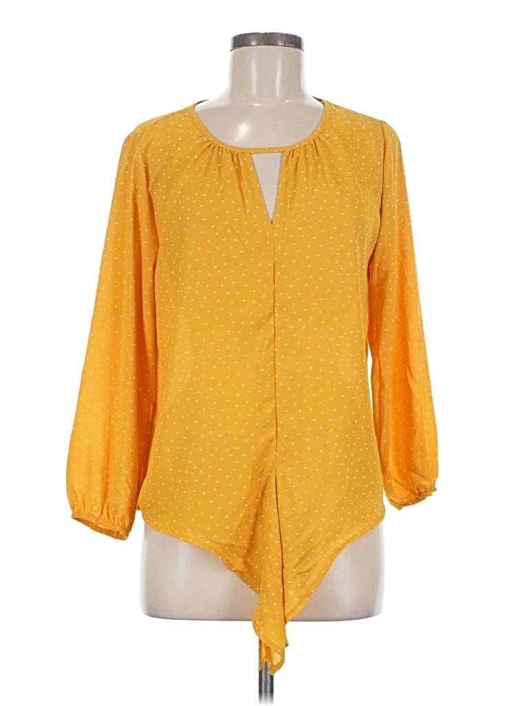 Pre-owned West Kei 3/4 Sleeve Blouse In Yellow