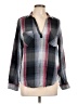 Mudd 100% Cotton Plaid Gray Long Sleeve Blouse Size L - photo 1