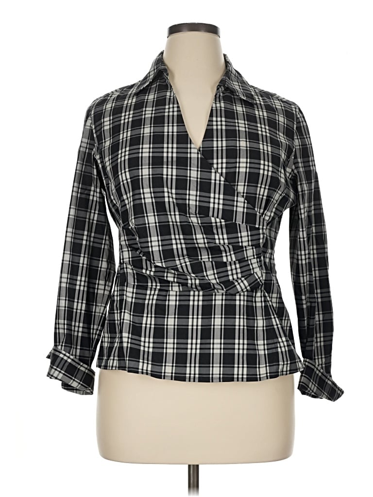 Pre-owned Talbots Long Sleeve Blouse In Black