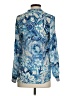 Etcetera 100% Silk Paisley Blue Long Sleeve Silk Top Size 0 - photo 2