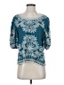 Solitaire 100% Rayon Teal 3/4 Sleeve Blouse Size S - photo 1