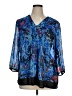 Womyn Blue 3/4 Sleeve Blouse Size XL - photo 1
