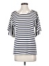 89th & Madison Stripes White Short Sleeve Top Size S - photo 1
