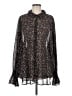 Festi 100% Polyester Floral Black Long Sleeve Blouse Size 4 - photo 1