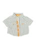 Gymboree 100% Cotton Checkered-gingham Green Short Sleeve Button-Down Shirt Size 3-6 mo - photo 1