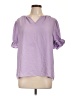 C established 1946 100% Polyester Purple 3/4 Sleeve Blouse Size L - photo 1