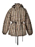 Topshop 100% Polyester Checkered-gingham Brown Jacket Size 6 - photo 1