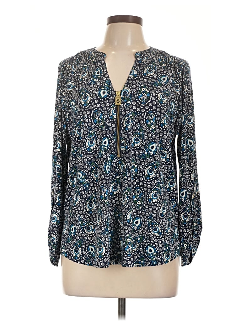 Pre-owned Michael Michael Kors Long Sleeve Blouse In Teal