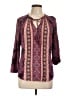 MASON & BELLE 100% Rayon Burgundy 3/4 Sleeve Blouse Size L - photo 1