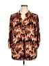 NY Collection Animal Print Brown 3/4 Sleeve Blouse Size 1X - photo 1