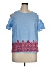 Liberty Love 100% Polyester Blue Short Sleeve Blouse Size XL - photo 1