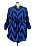 Live 4 Truth 100% Polyester Chevron-herringbone Blue Casual Dress Size 3X - photo 1