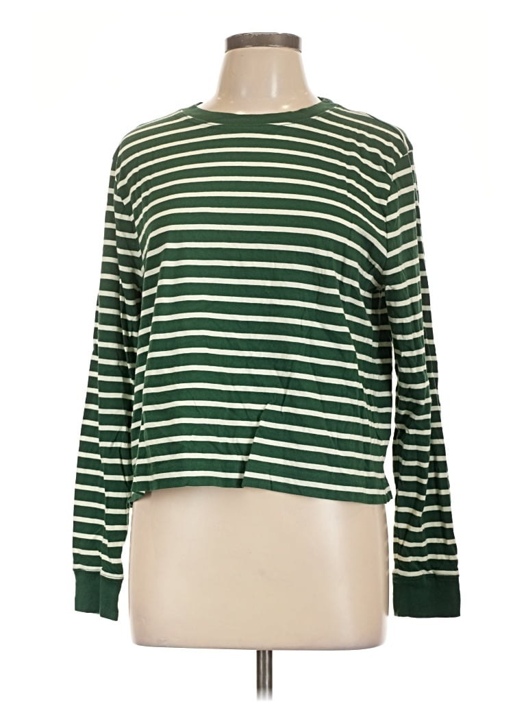 Pre-owned Jcrew Long Sleeve T-shirt In Green