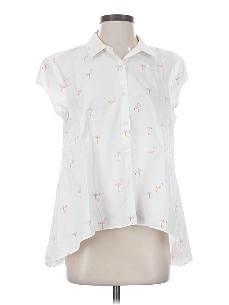 Saks Fifth Avenue Sleeveless Button Down Shirt In White