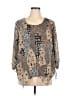Style&Co 100% Polyester Animal Print Tan 3/4 Sleeve Blouse Size 0X - photo 1
