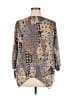 Style&Co 100% Polyester Animal Print Tan 3/4 Sleeve Blouse Size 0X - photo 2