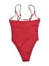 Unbranded Solid Red One Piece Swimsuit Size L - photo 2