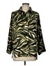 Zara 100% Polyester Animal Print Green Long Sleeve Blouse Size L - photo 1