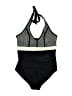 Merona Graphic Black One Piece Swimsuit Size L - photo 1