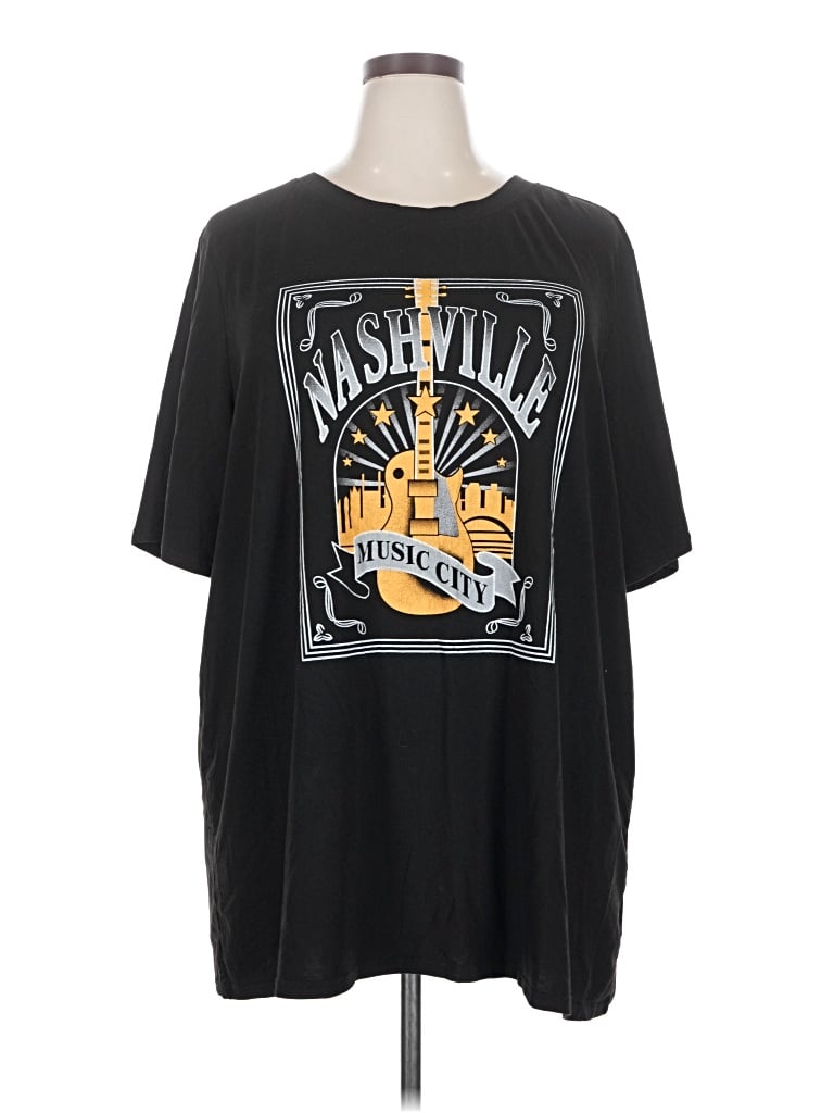 Pre-owned Shein Curve Short Sleeve T-shirt In Black