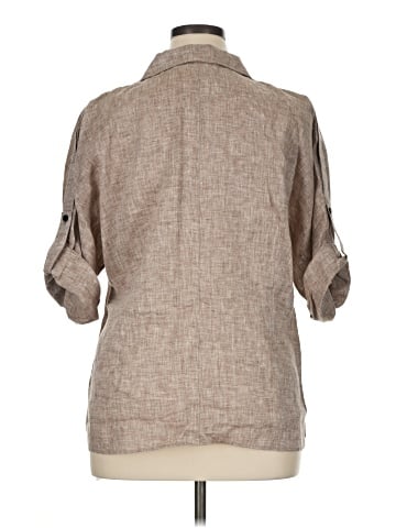 Lafayette 148 New York 3/4 Sleeve Button-Down Shirt (view 2)