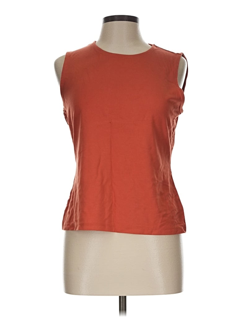 Pre-owned Adrienne Vittadini Sleeveless T-shirt In Orange