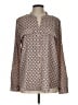 Calvin Klein 100% Polyester Print Brown Long Sleeve Blouse Size L - photo 1