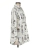 Hot Cotton Print Ivory 3/4 Sleeve Button-Down Shirt Size M - photo 4
