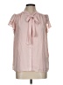 Calvin Klein 100% Polyester Pink Short Sleeve Blouse Size L - photo 1