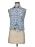Talbots Blue Sleeveless Button-Down Shirt Size 6 - photo 1
