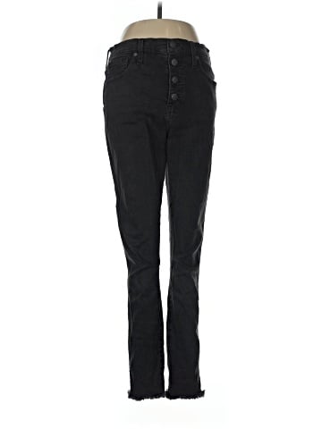Madewell 10" High-Rise Skinny Jeans in Berkeley Black: Button-Through Edition (view 1)