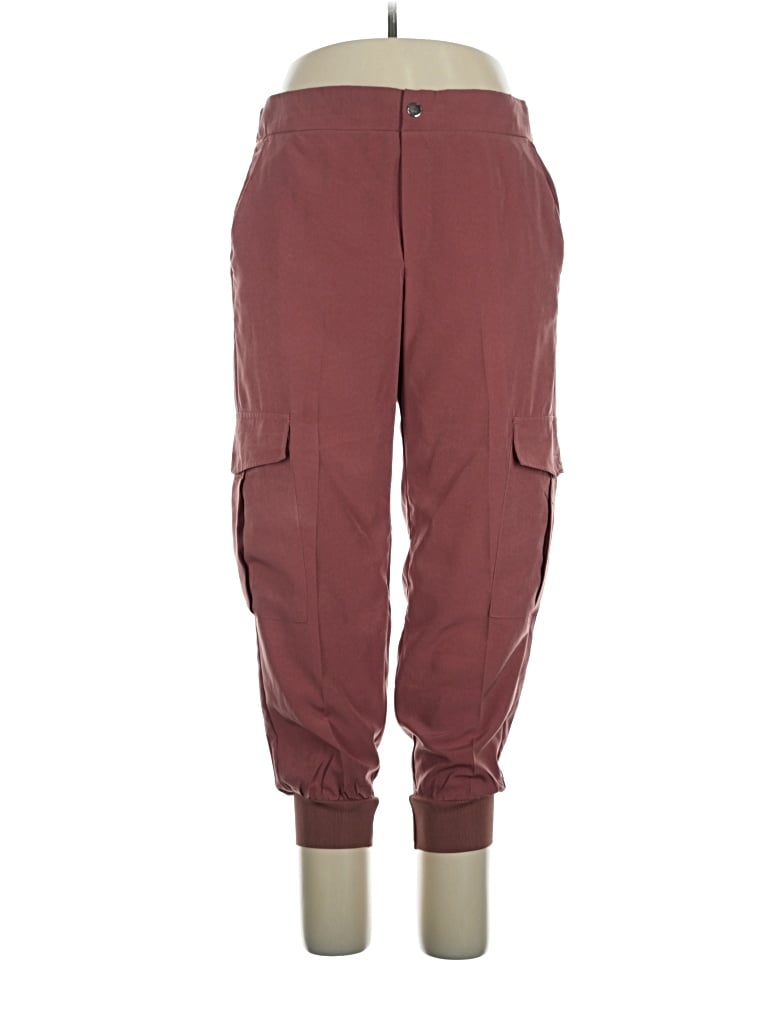 Pre-owned Zara Cargo Pants In Burgundy