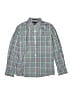 Lands' End 100% Baumwolle Checkered-gingham Green Purple Long Sleeve Button-Down Shirt Size 10 - photo 1