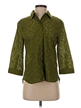 Zara 3/4 Sleeve Button-Down Shirt (view 1)