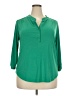 Perseption Green 3/4 Sleeve Blouse Size XXL (estimated) - photo 1