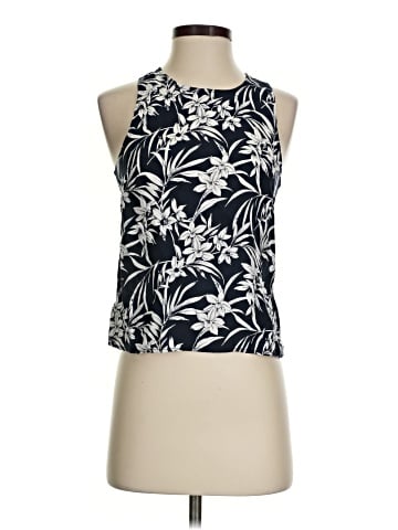 Madewell Crisscross-Back Sleeveless Top in Floral Cupro-Blend (view 1)