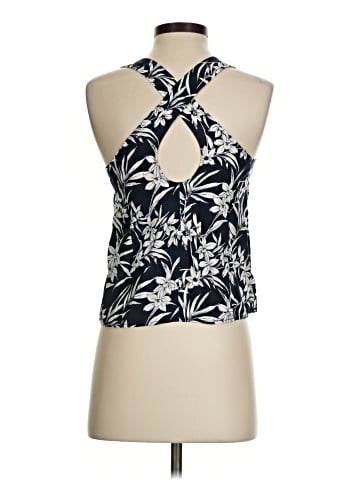 Madewell Crisscross-Back Sleeveless Top in Floral Cupro-Blend (view 2)