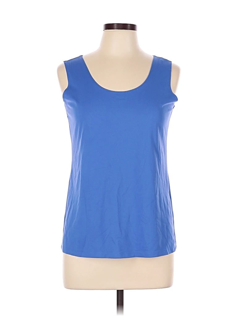 Pre-owned Chico's Tank Top Blue Cold Shoulder Neckline Tops