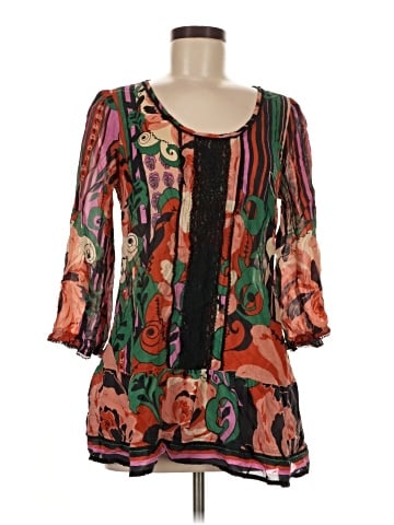 Odille 3/4 Sleeve Silk Top (view 1)