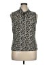 Tahari Animal Print Silver Sleeveless Blouse Size XL - photo 1