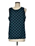 Van Heusen 100% Polyester Argyle Teal Sleeveless Top Size M - photo 1