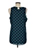 Van Heusen 100% Polyester Argyle Teal Sleeveless Top Size M - photo 2