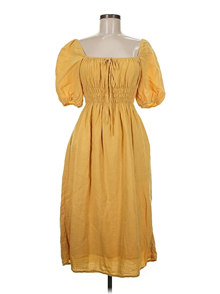 Pre-owned Opt Casual Dress In Yellow