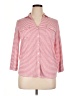 J. McLaughlin Stripes Pink 3/4 Sleeve Button-Down Shirt Size XL - photo 1