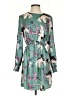 Zara Basic 100% Polyester Print Green Casual Dress Size XS - photo 1