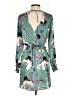 Zara Basic 100% Polyester Print Green Casual Dress Size XS - photo 2