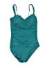 Unbranded Solid Teal One Piece Swimsuit Size L (estimated) - photo 1