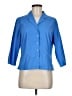 Classiques Entier Blue 3/4 Sleeve Button-Down Shirt Size M - photo 1