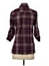St. John's Bay Plaid Burgundy 3/4 Sleeve Button-Down Shirt Size S - photo 2